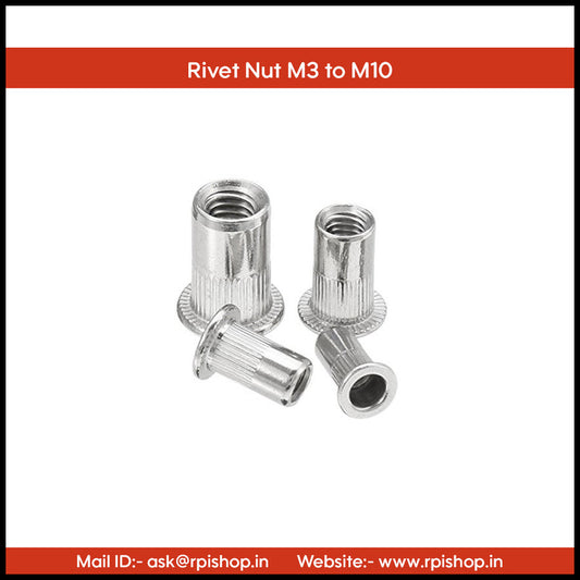 Rpi shop - Rivet Nut, Flat Head, Threaded Insert Nut