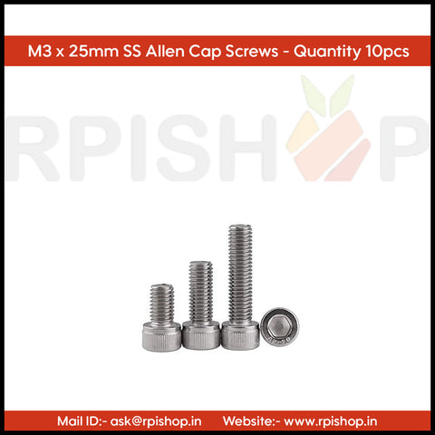 Rpi shop - M3 Stainless Steel Socket Head Cap Screws