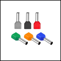 Rpi shop - Twin Wire Ferrules Copper Crimp Connectors - Twin End Cord Terminals (Twin EHI)