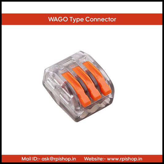 Rpi shop - Push-in Conductor Terminal Block, Wago Type Connector, LEVER-NUTS 3 Conductor Compact Connector